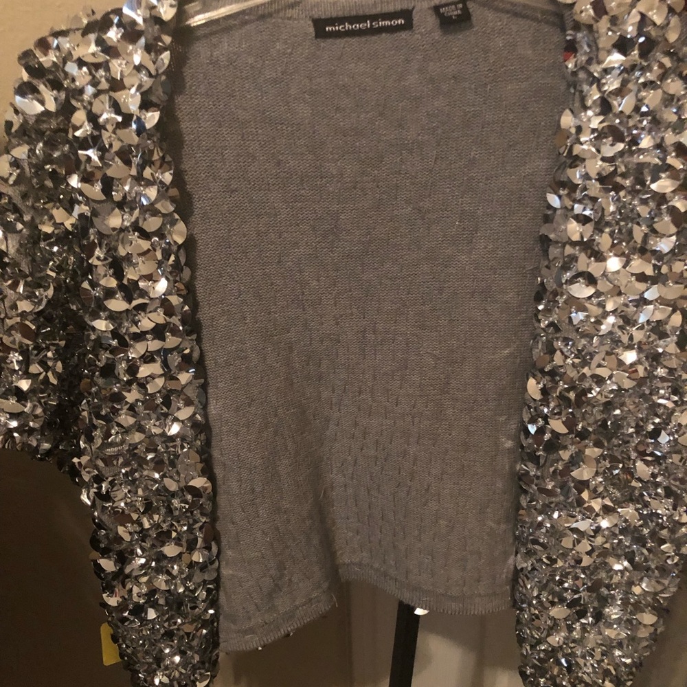 Michael Simon Sequin Short Sleeve Crop Jacket